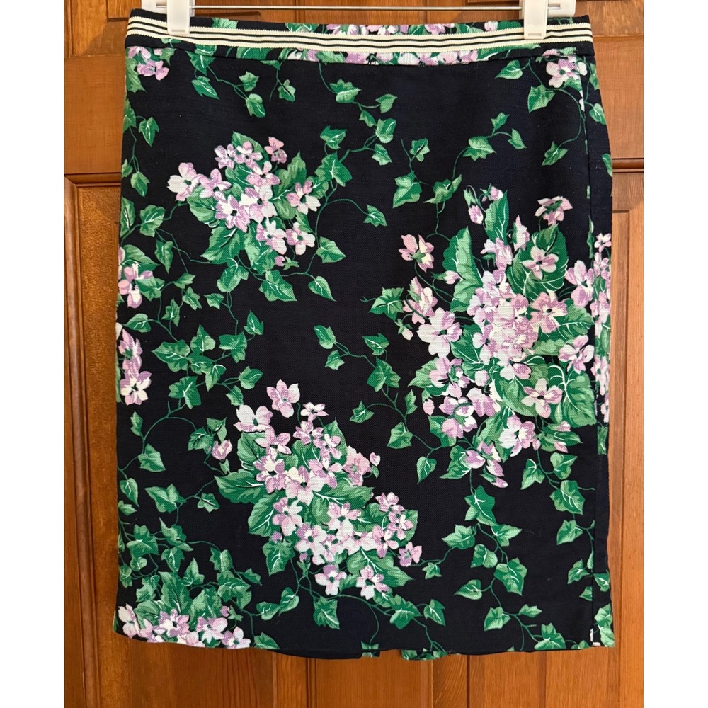 Talbots x Oprah Magazine Collection Floral Skirt Womens‎ 8P Petite Navy/ Purple